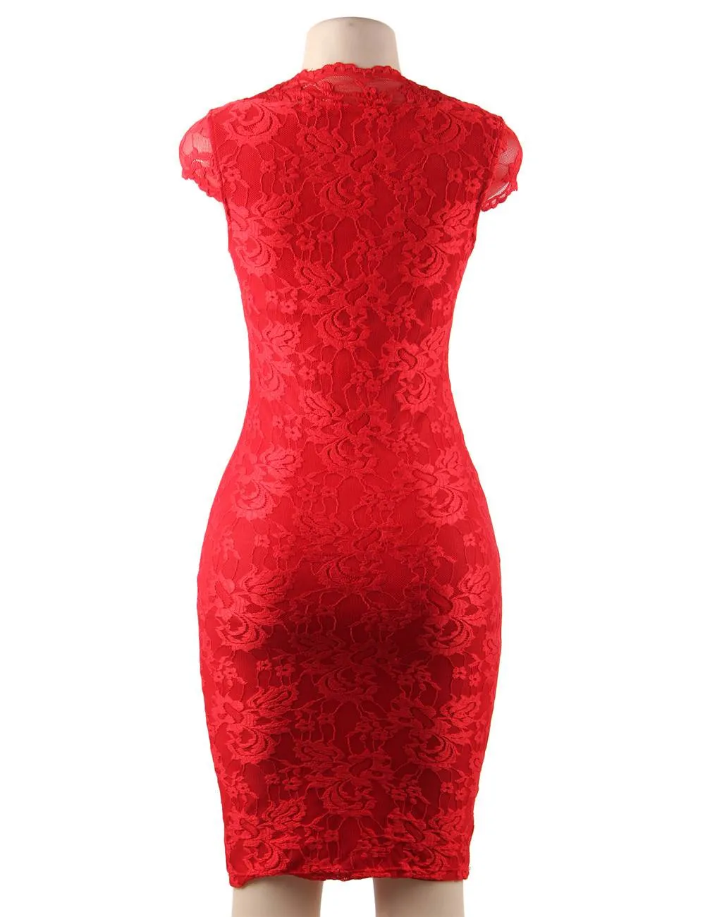 Red & Blue Backless Formal Evening Dress With Golden Strap