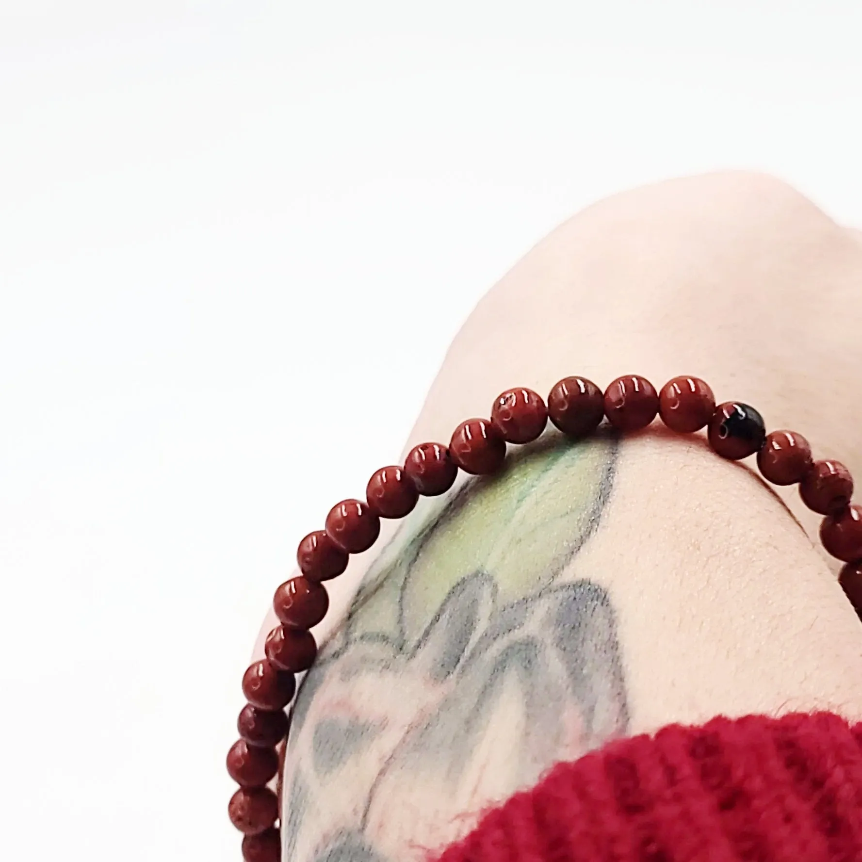 Red Jasper Bead Bracelet 4mm