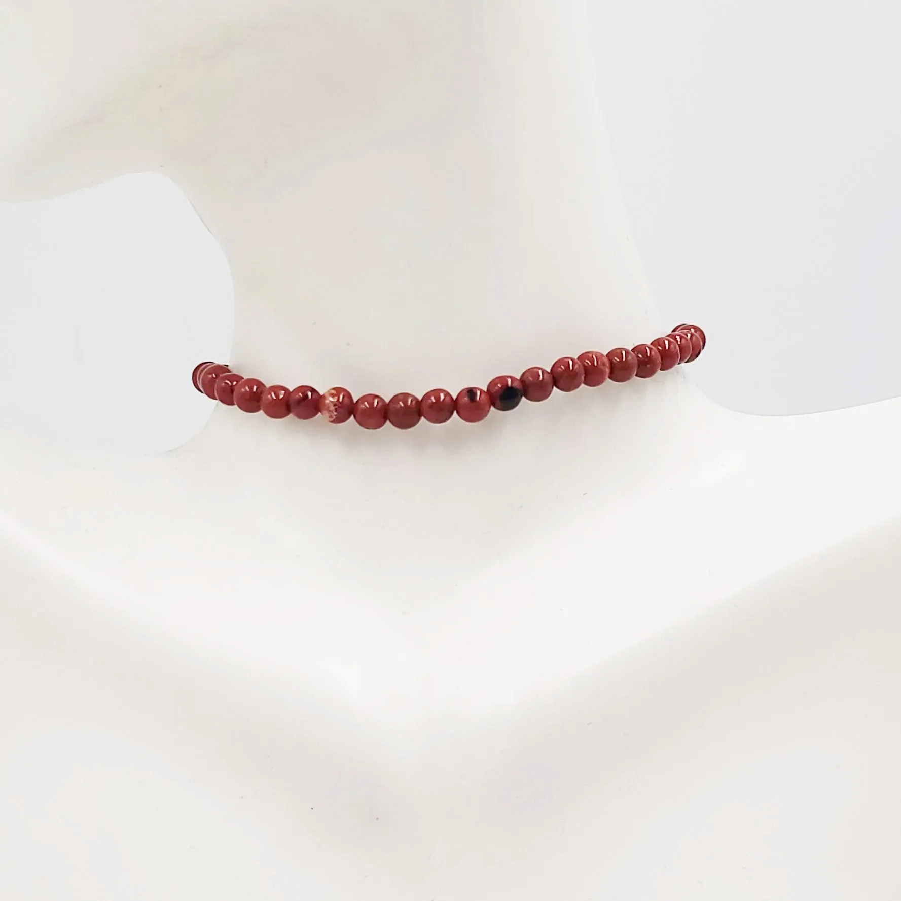 Red Jasper Bead Bracelet 4mm