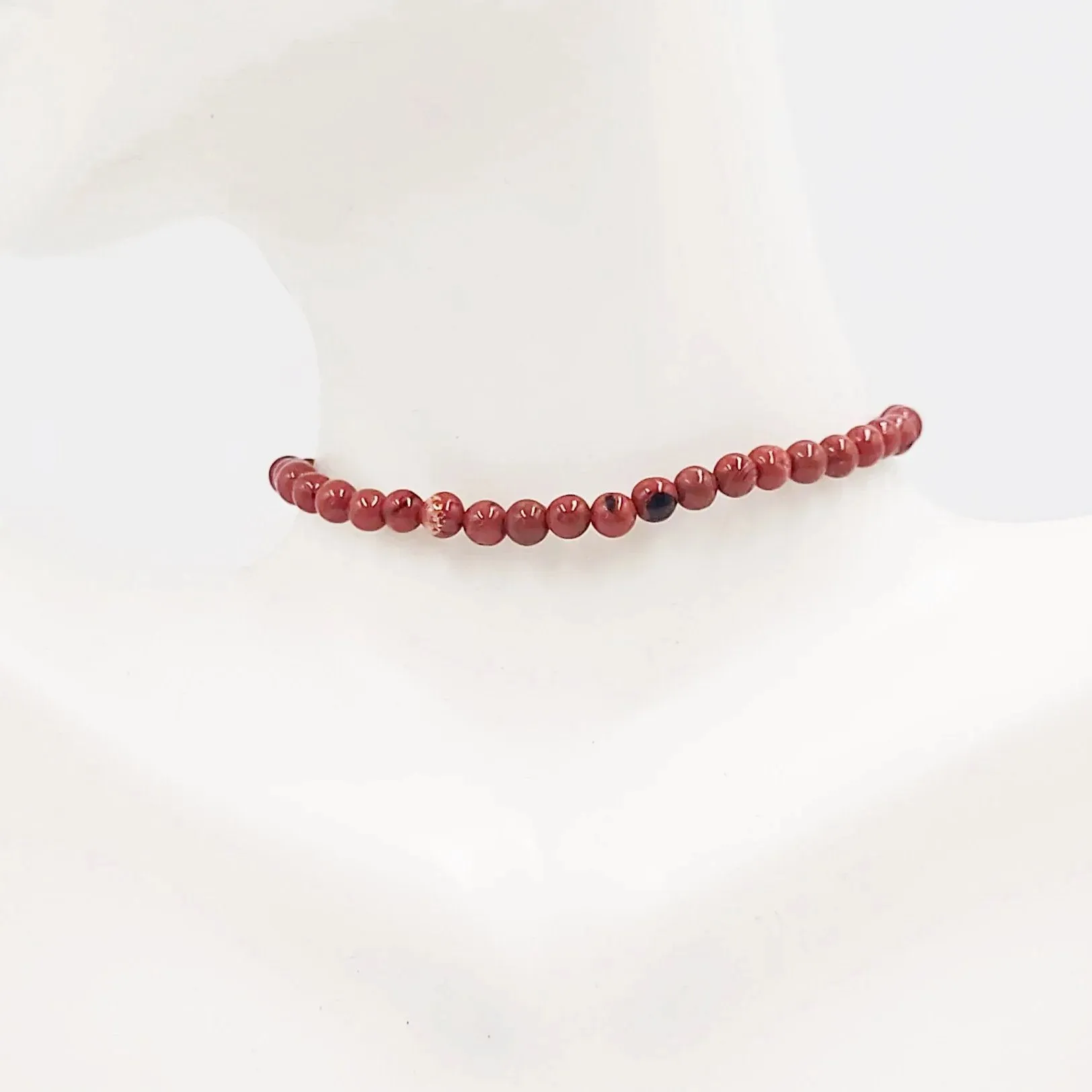 Red Jasper Bead Bracelet 4mm