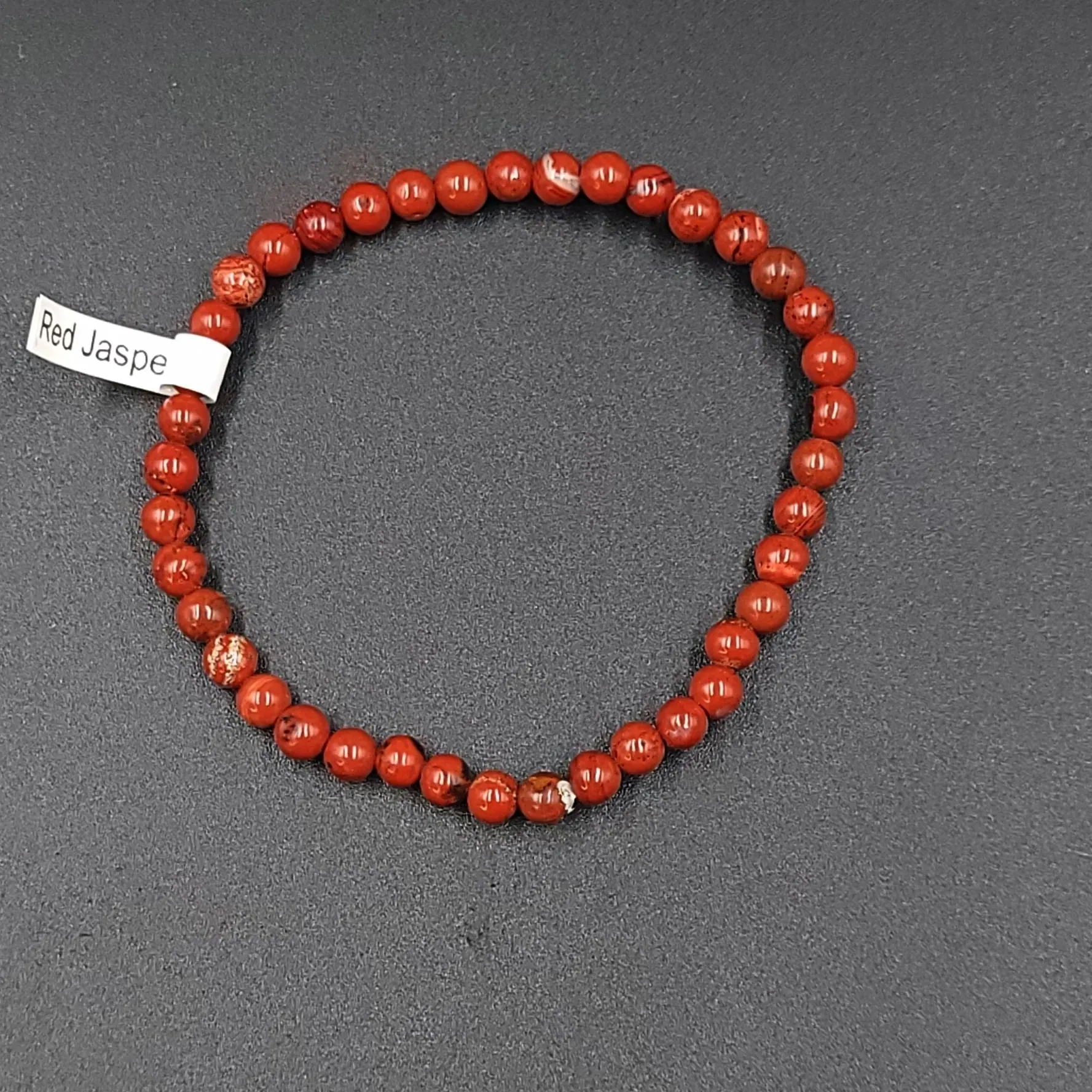 Red Jasper Bead Bracelet 4mm