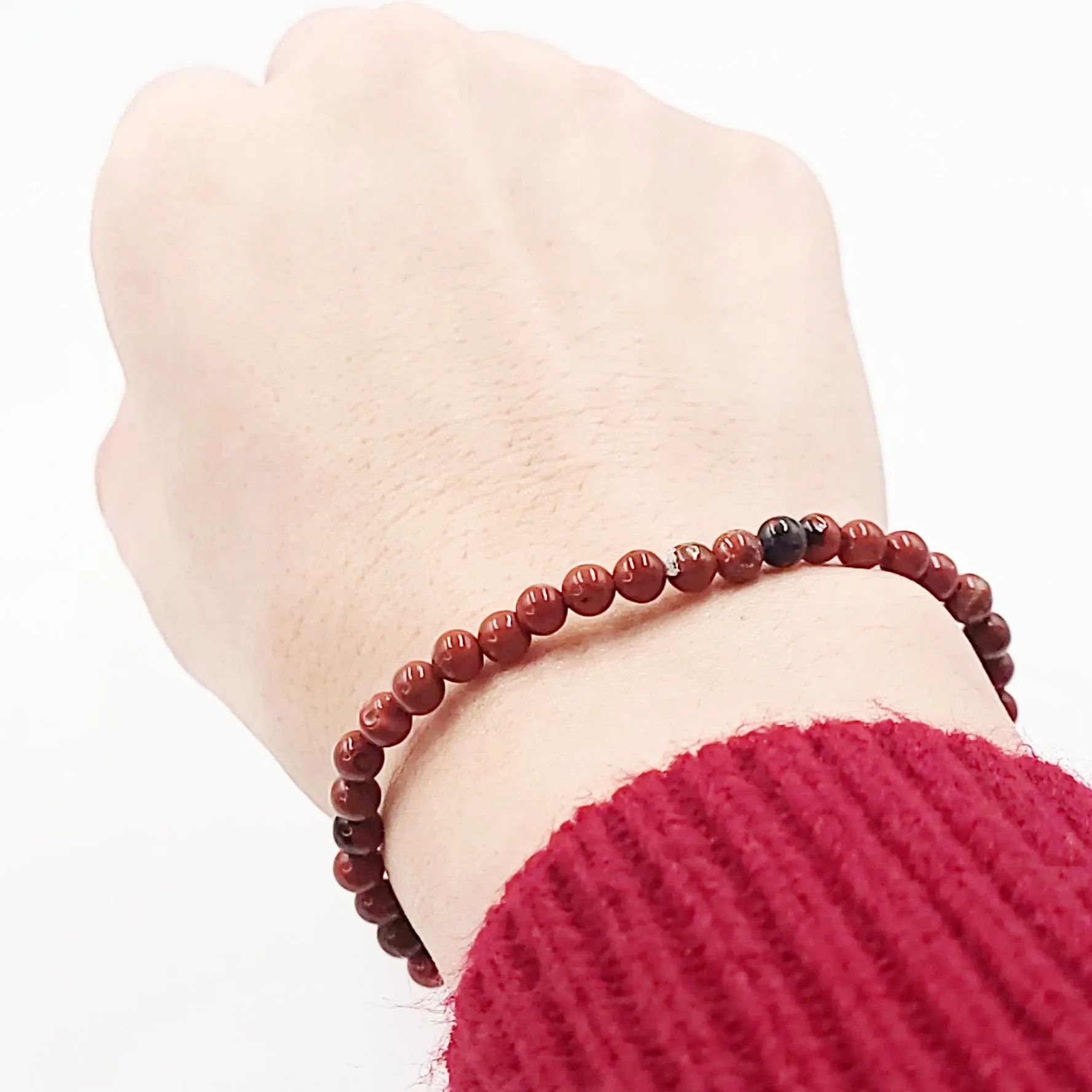 Red Jasper Bead Bracelet 4mm