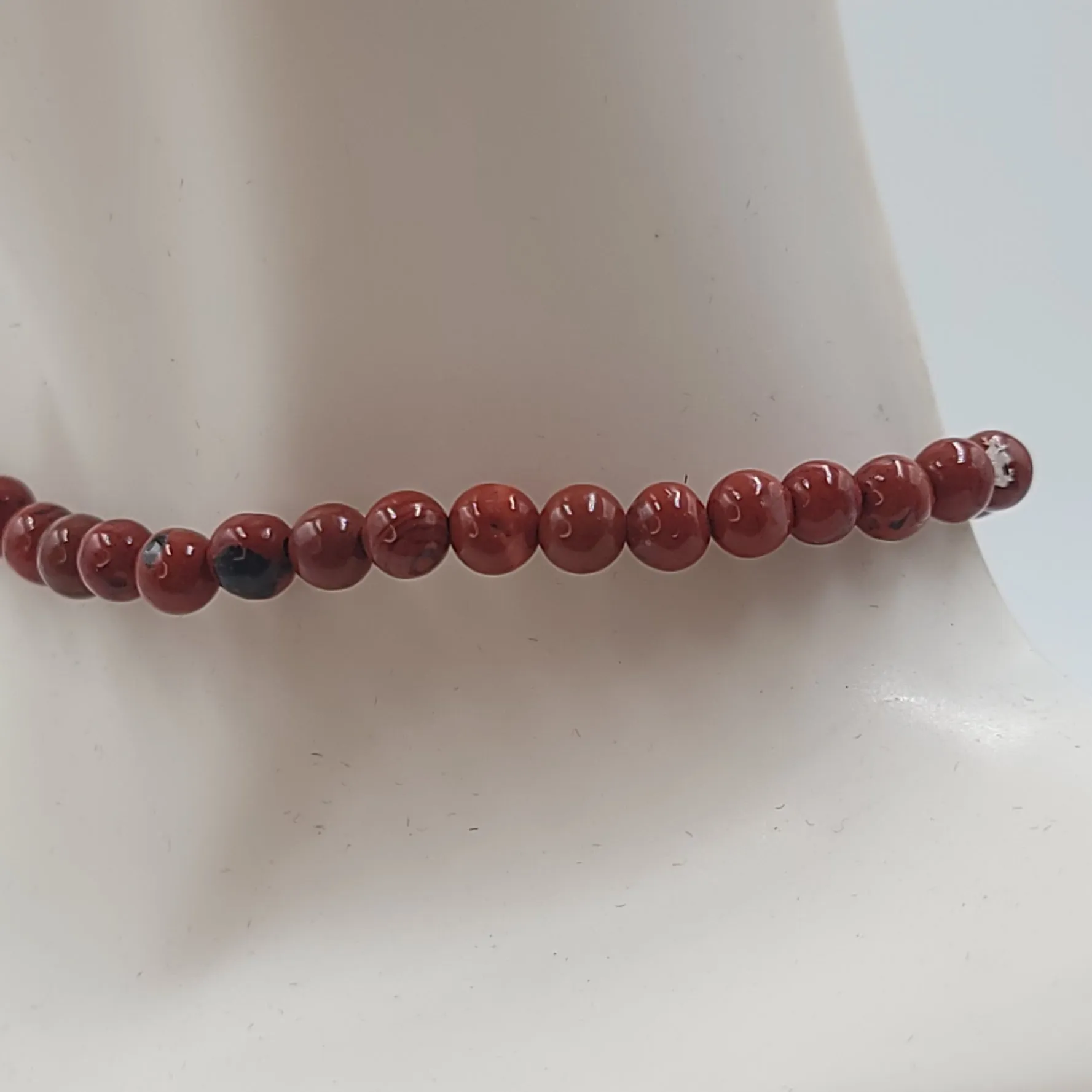 Red Jasper Bead Bracelet 4mm