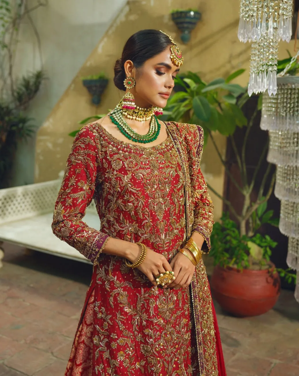 Red Lehenga Kameez and Dupatta Pakistani Bridal Dress