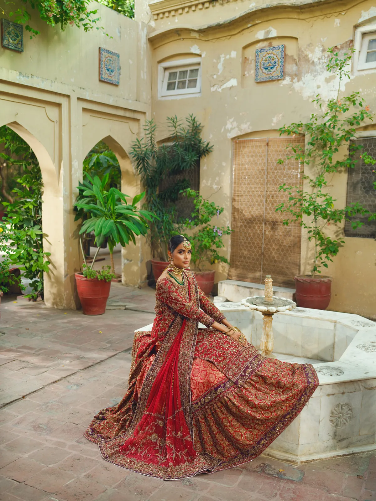 Red Lehenga Kameez and Dupatta Pakistani Bridal Dress
