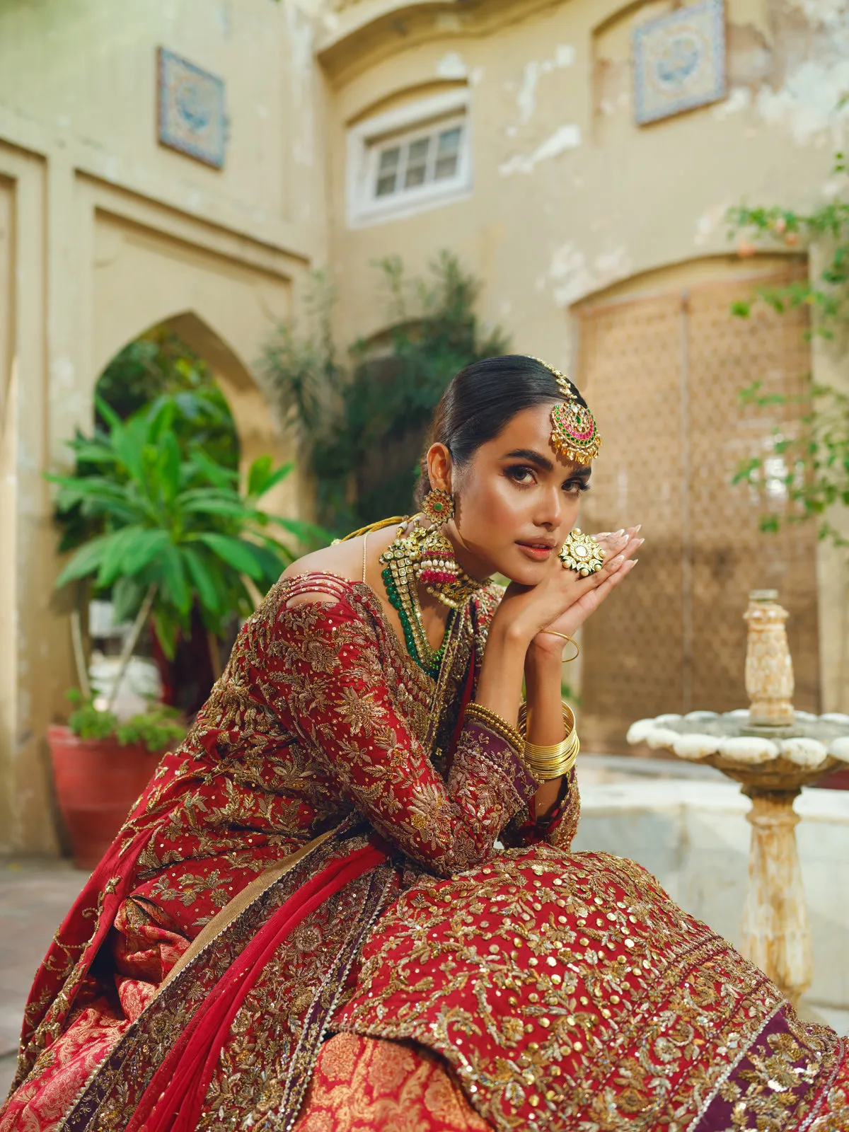 Red Lehenga Kameez and Dupatta Pakistani Bridal Dress