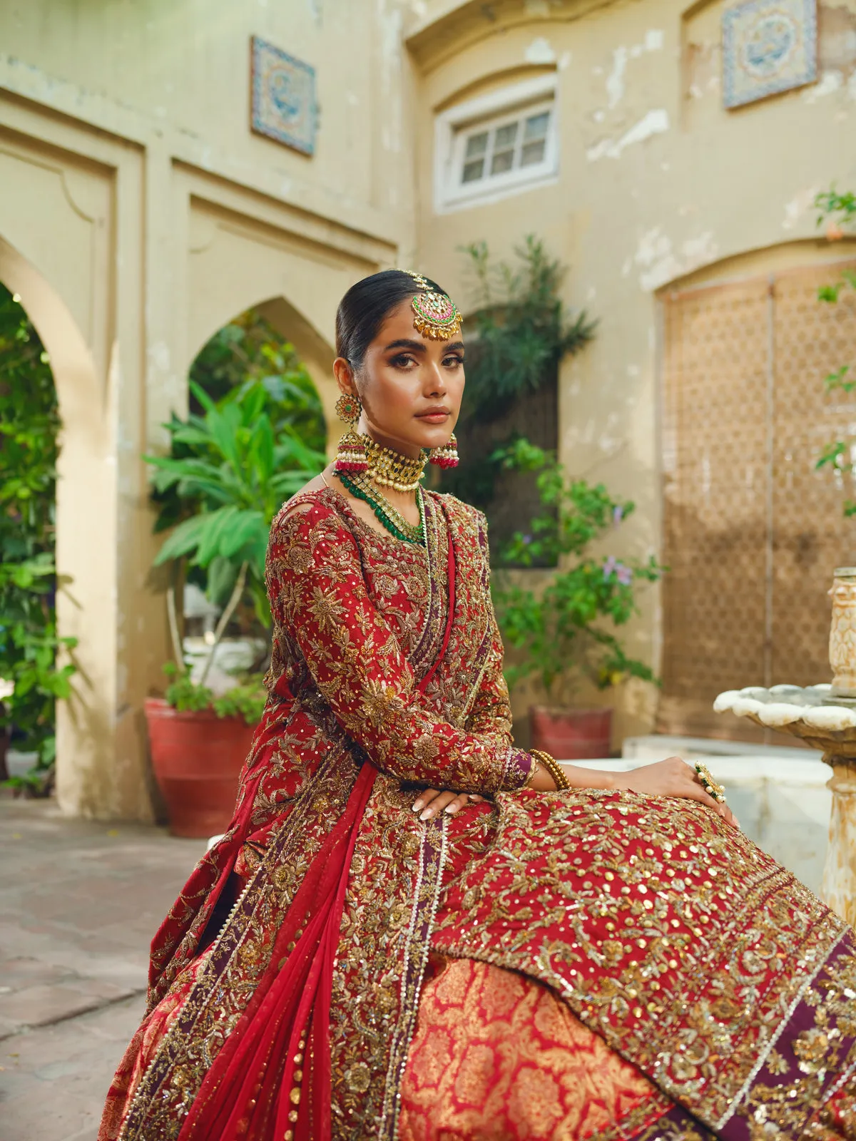 Red Lehenga Kameez and Dupatta Pakistani Bridal Dress