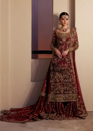 Red Pakistani Wedding Dress in Bridal Gharara Style