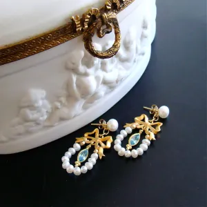 Regency Style Pearl Bow Earrings - Cassandra Earrings