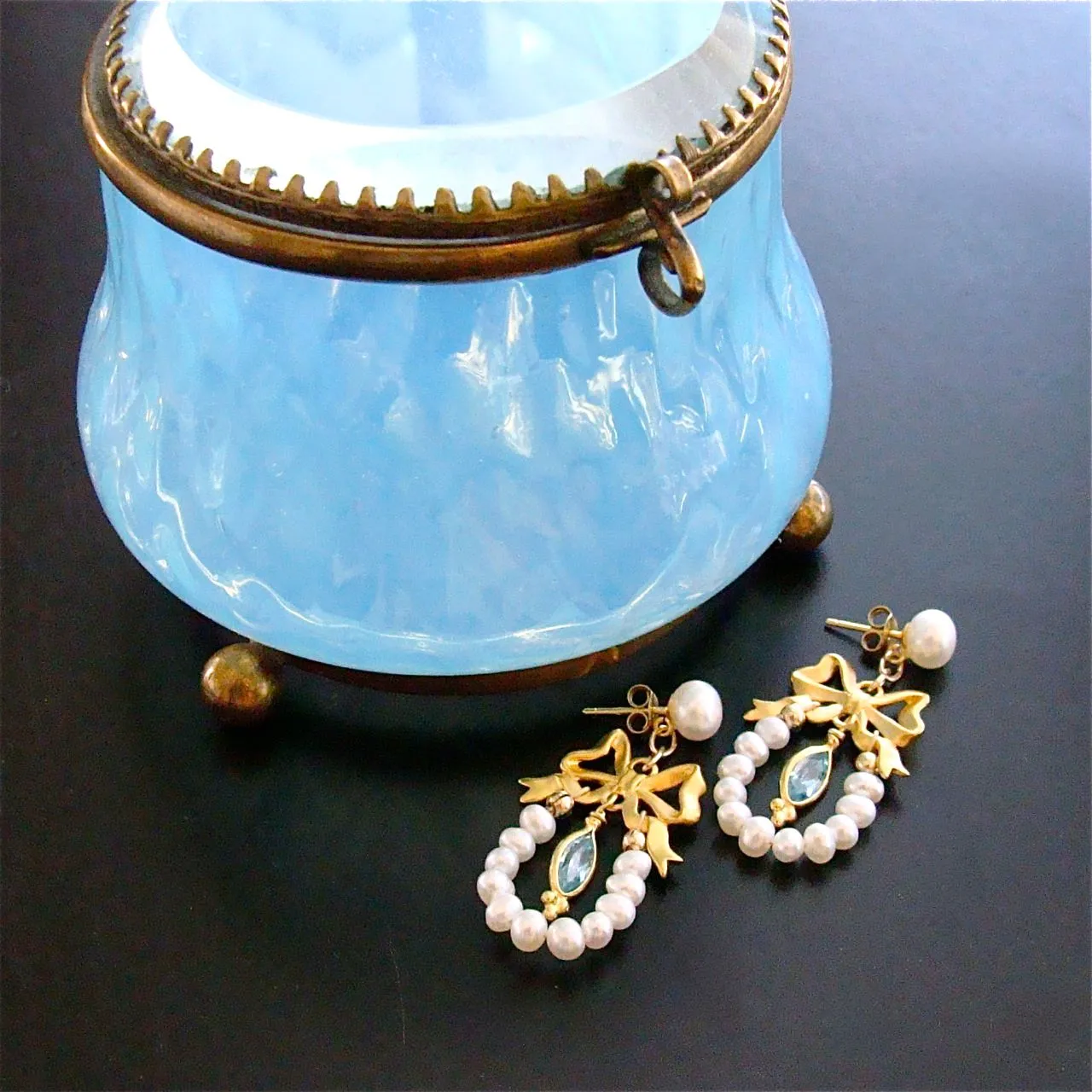 Regency Style Pearl Bow Earrings - Cassandra Earrings