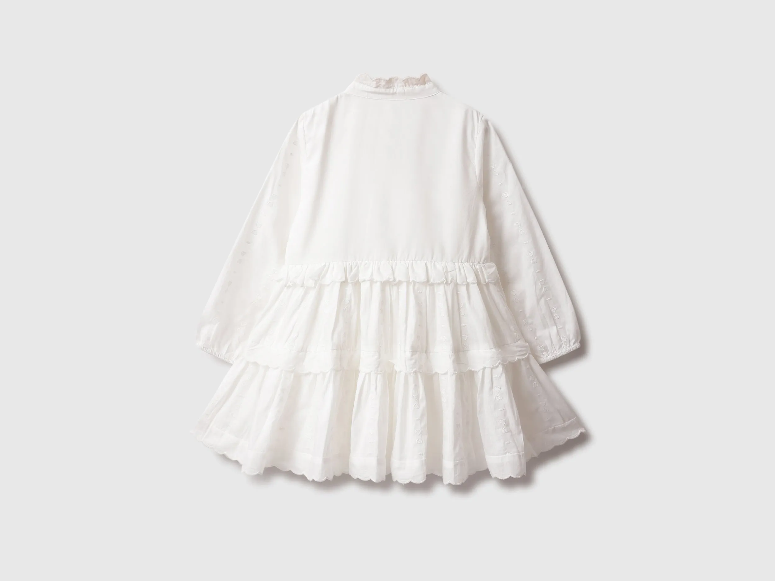 Regular Fit Ruffle Neck Embroidered Dress
