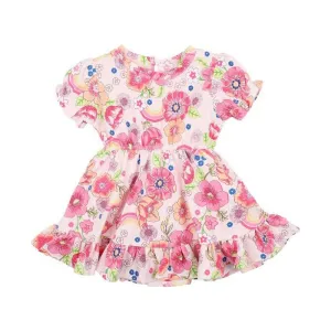 Retro Rainbow Print Dress