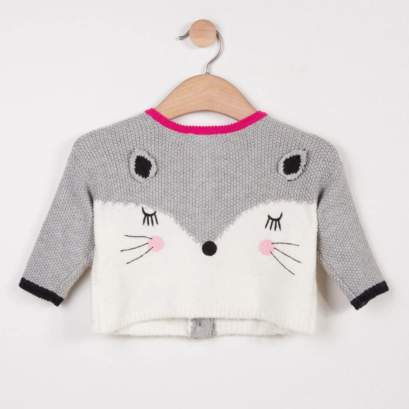 Reversible Woolly Cardigan with Charming Design