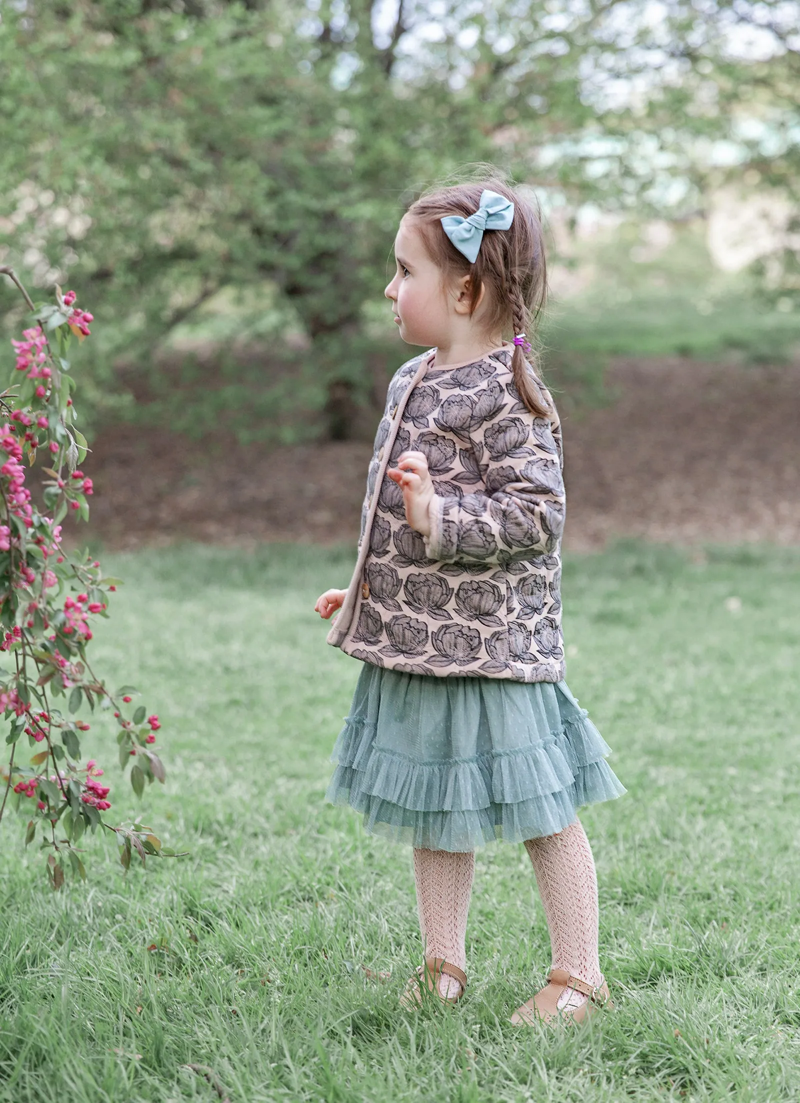 Roma Quilted Jacket, Peonies