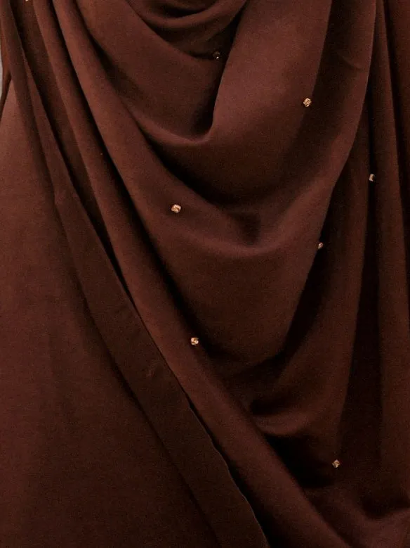 Romano Coffee Posh Saree with Diamonds and Blouse Fabric