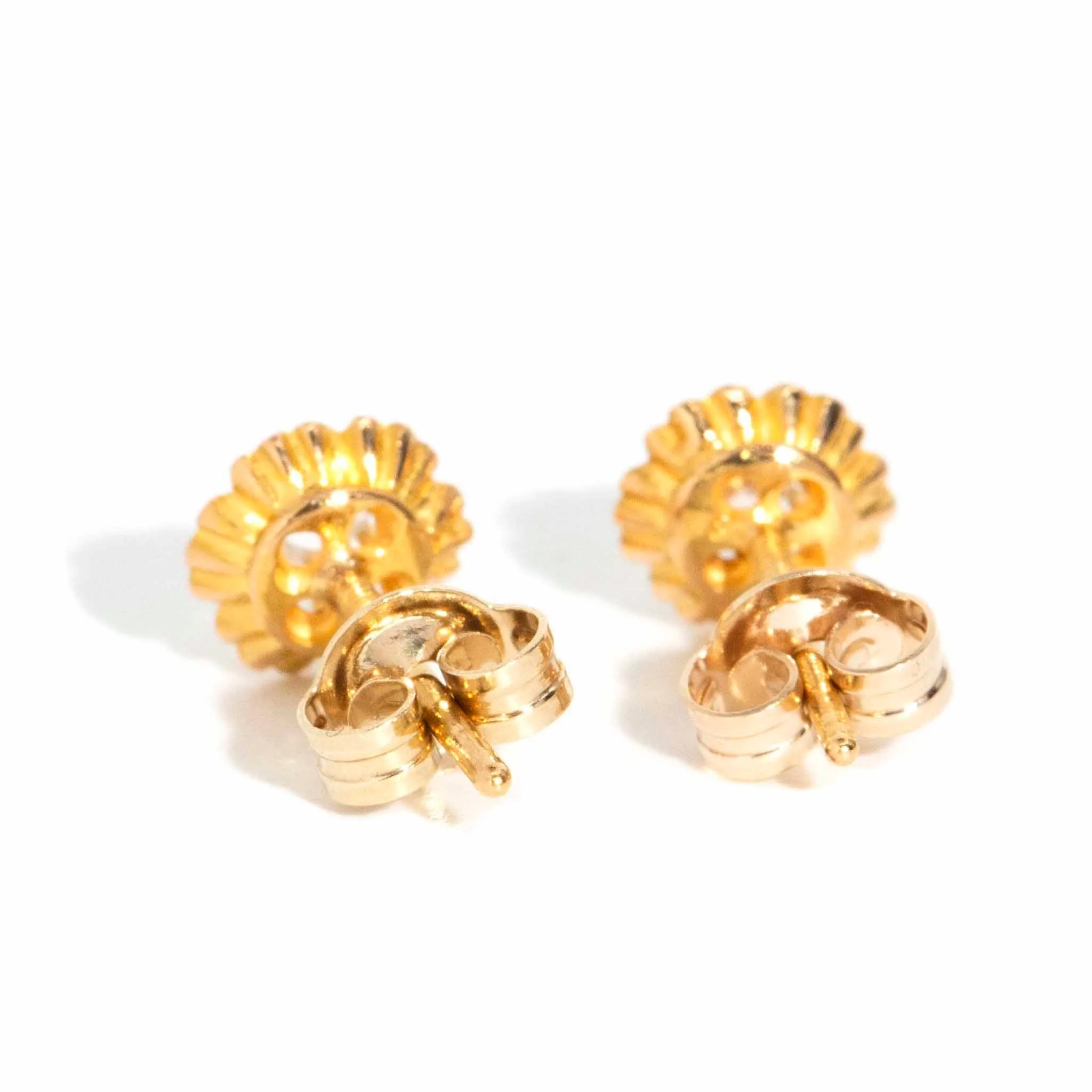 Rosamund Old Cut Diamond Studs 20ct Gold 18ct Backs