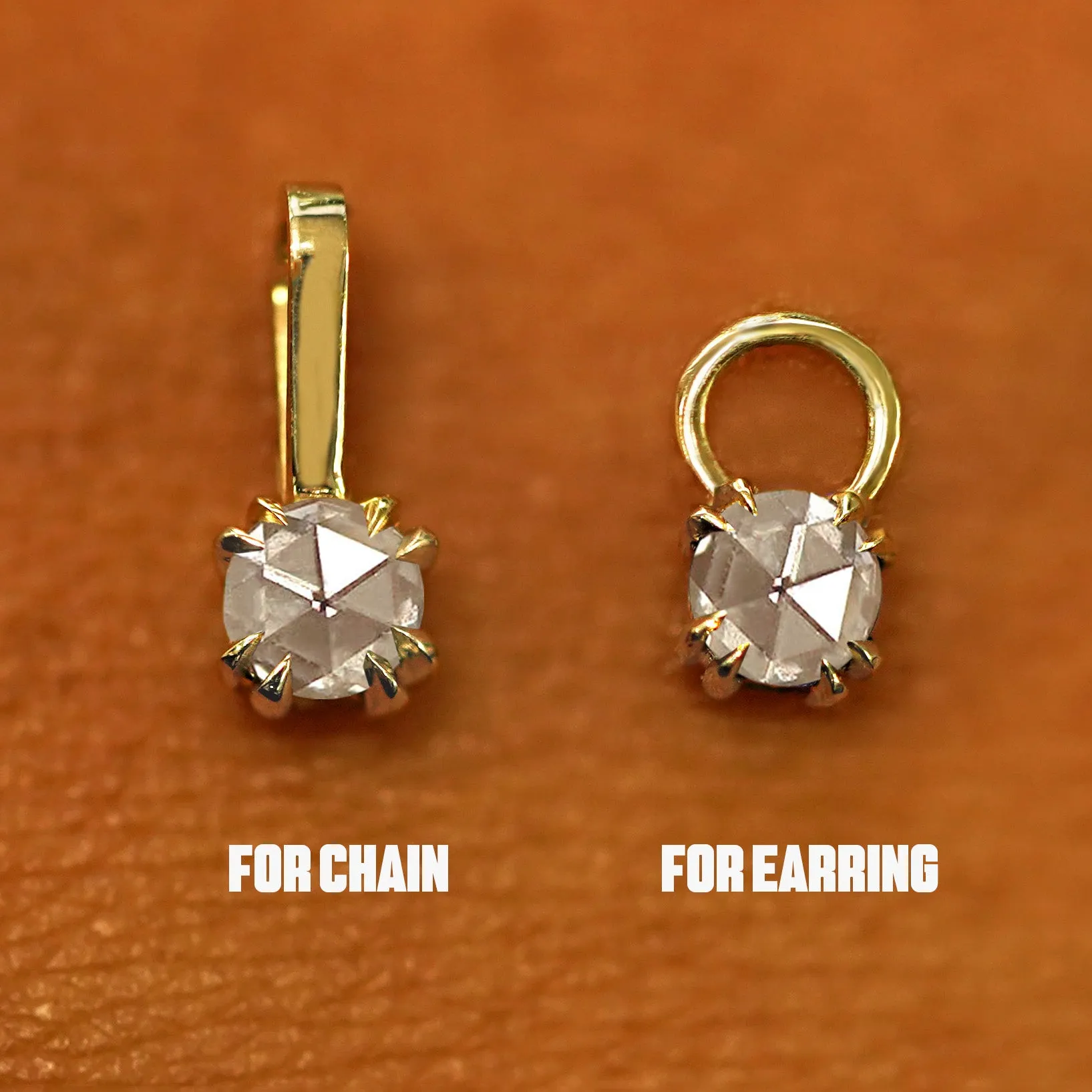 Rose Cut Diamond Charm