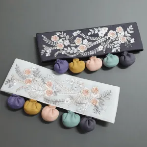 Rose Embroidery Bell Belt