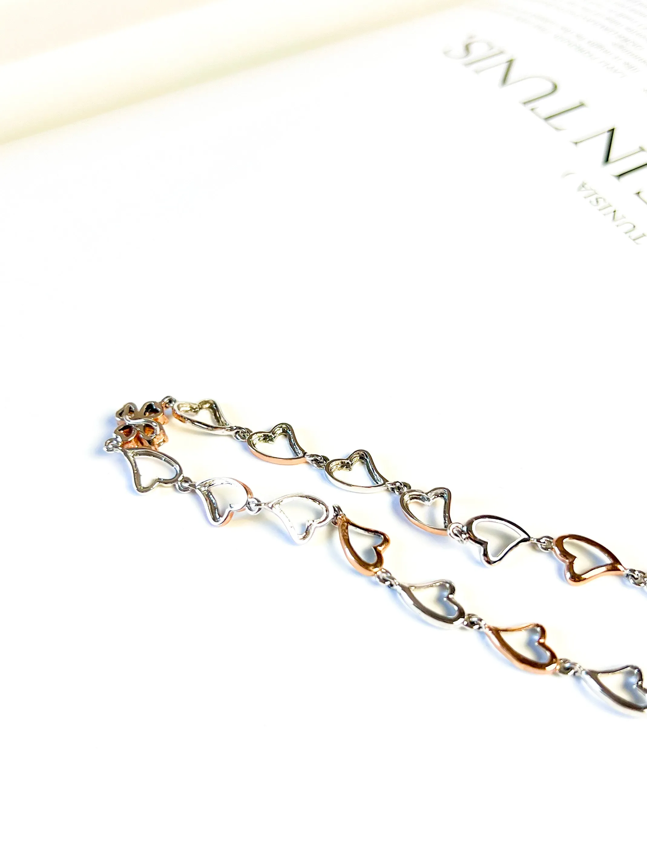 Rose Hearts Champagne Diamonds Necklace