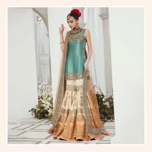 Royal Gharara Kameez and Dupatta Pakistani Bridal Dress