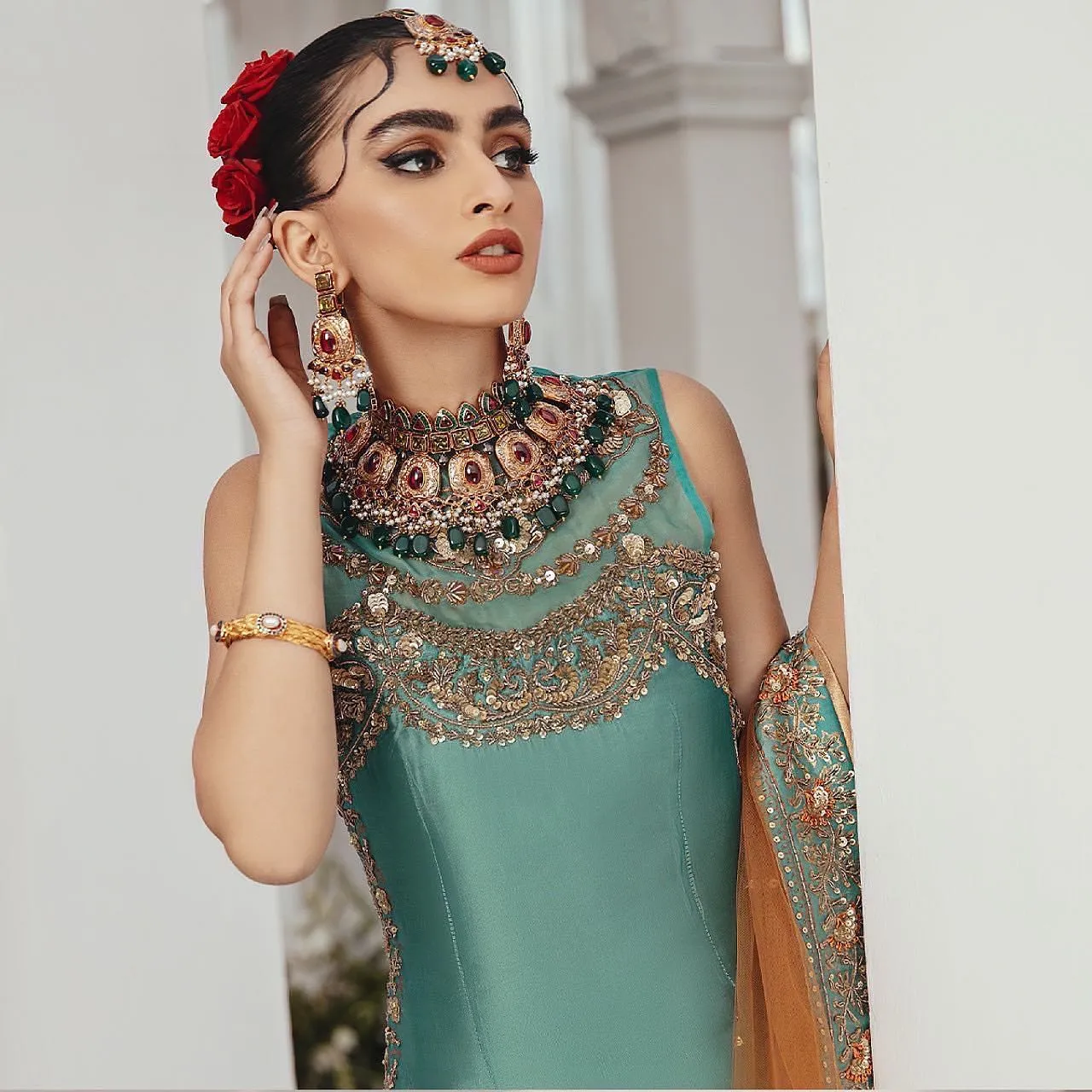 Royal Gharara Kameez and Dupatta Pakistani Bridal Dress