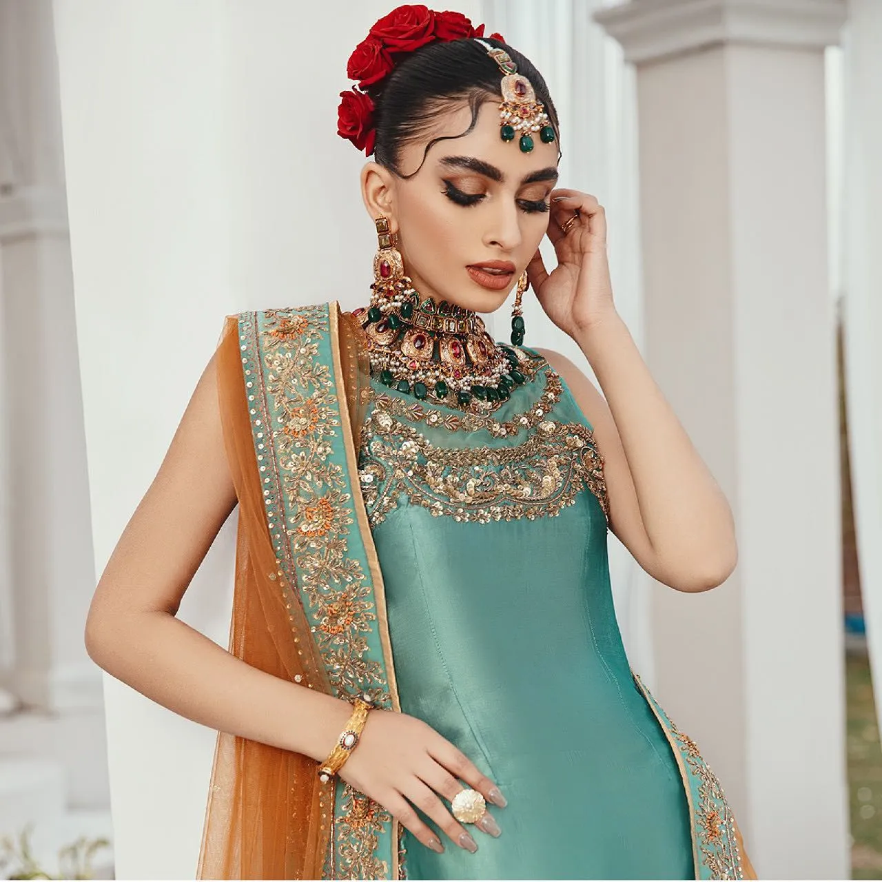 Royal Gharara Kameez and Dupatta Pakistani Bridal Dress