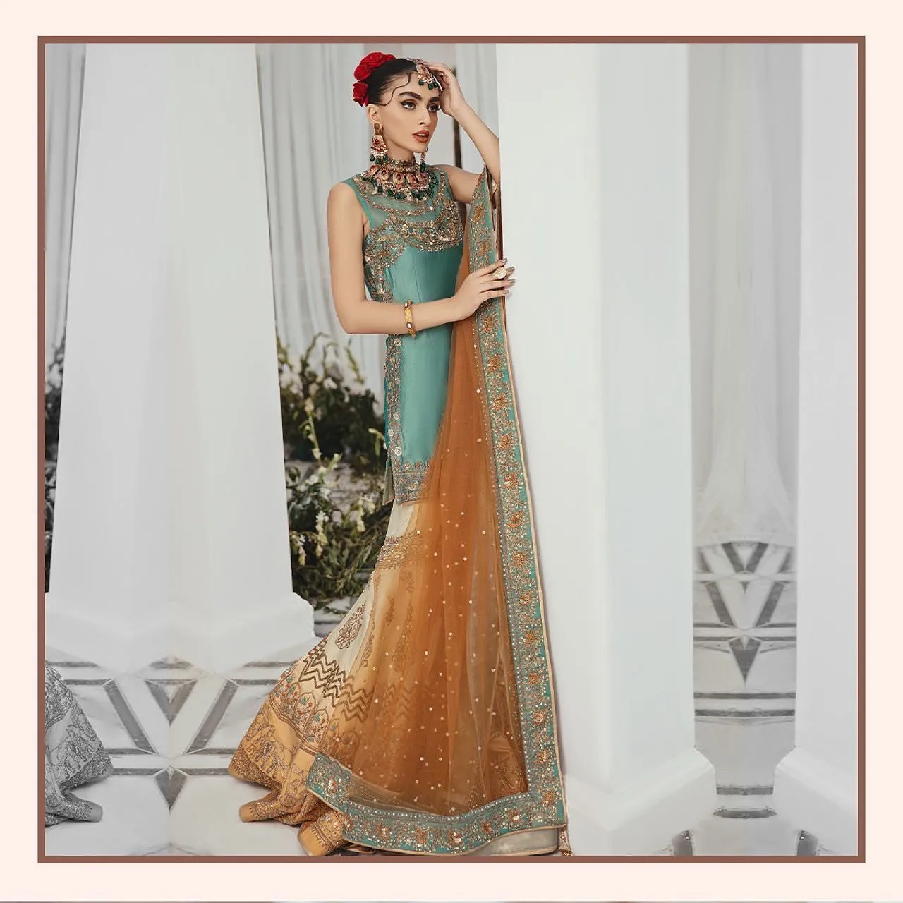 Royal Gharara Kameez and Dupatta Pakistani Bridal Dress