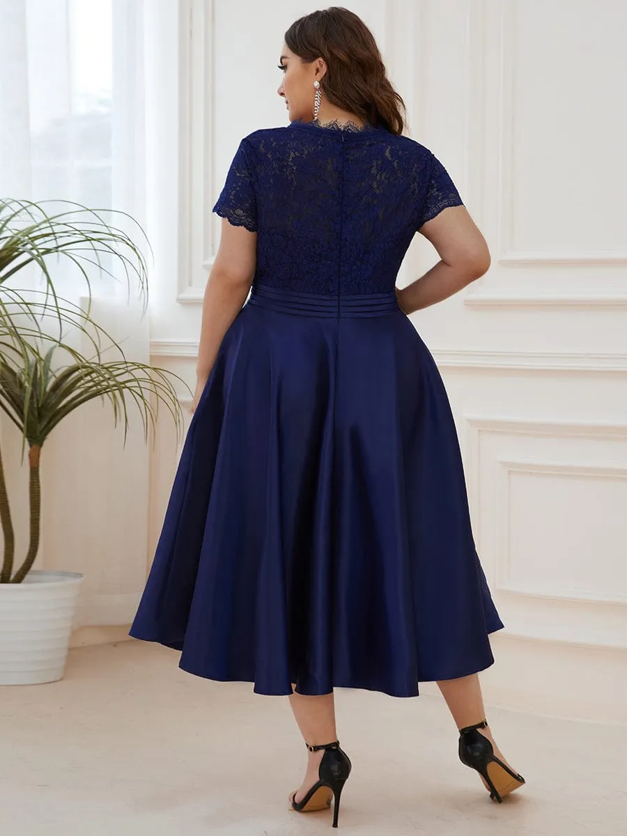 Roycebridal June tea length mother of the bride/groom dress in Navy Express NZ wide