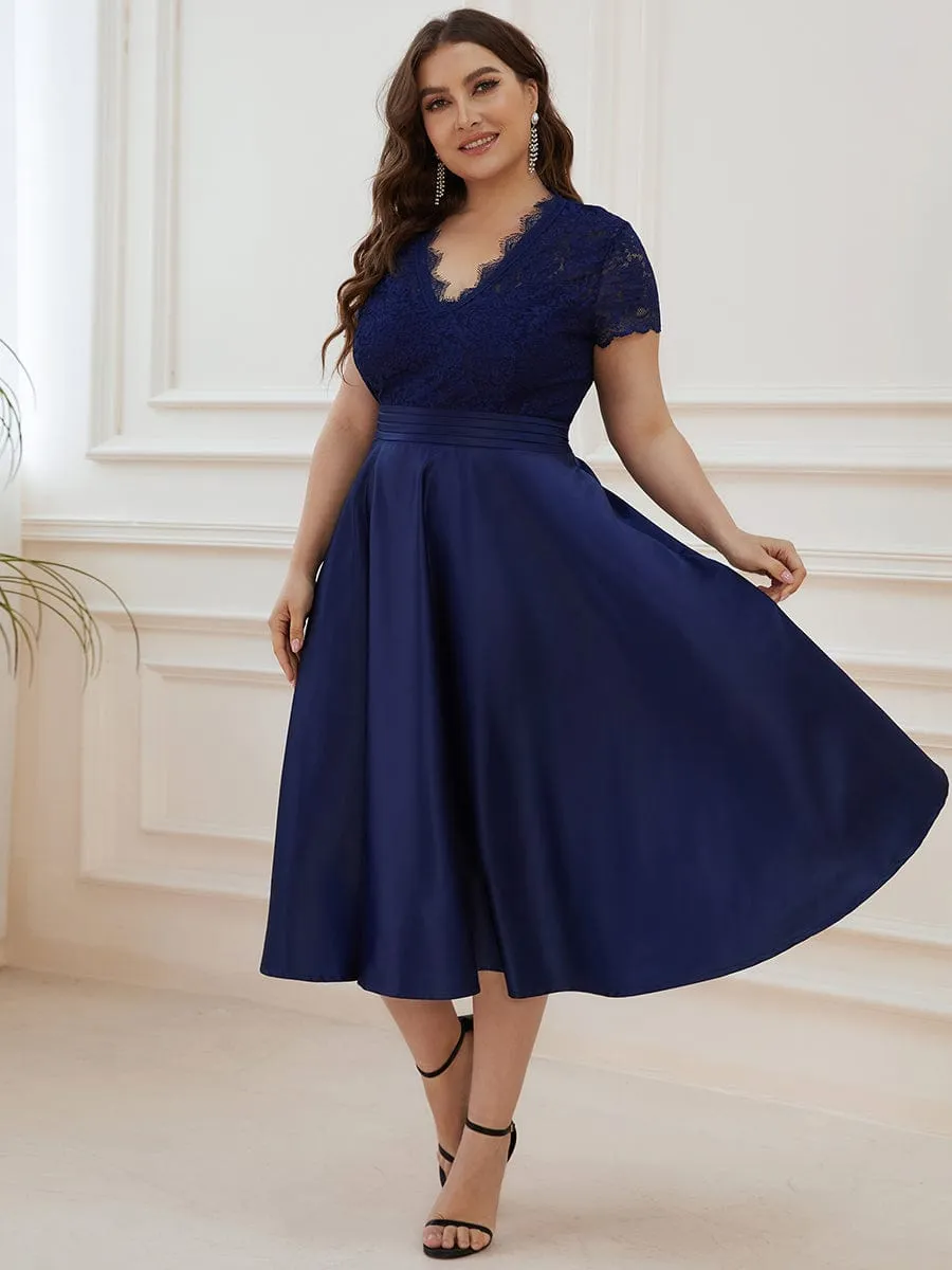 Roycebridal June tea length mother of the bride/groom dress in Navy Express NZ wide