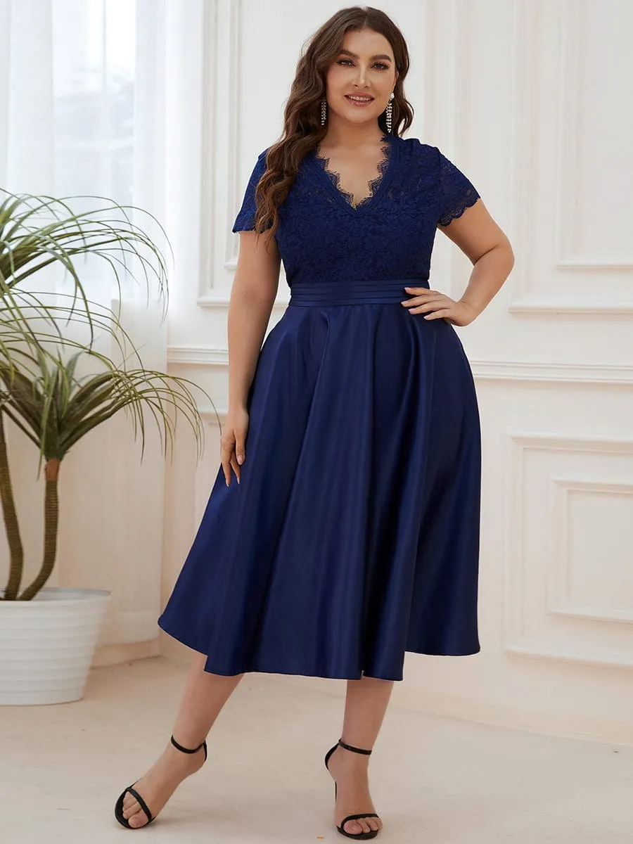 Roycebridal June tea length mother of the bride/groom dress in Navy Express NZ wide