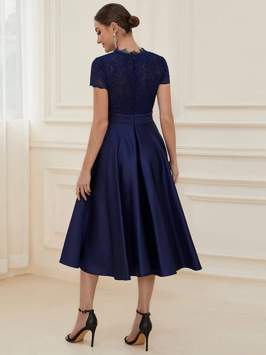 Roycebridal June tea length mother of the bride/groom dress in Navy Express NZ wide