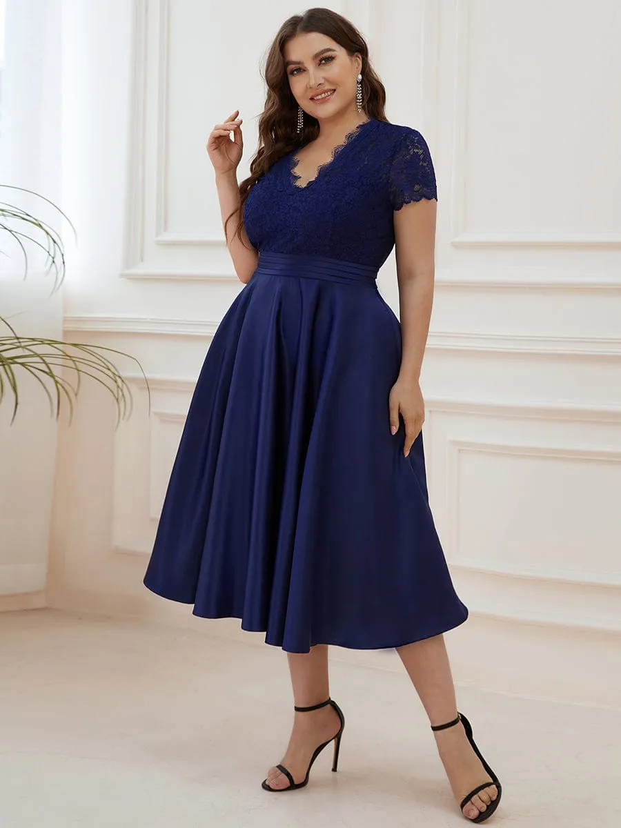 Roycebridal June tea length mother of the bride/groom dress in Navy Express NZ wide