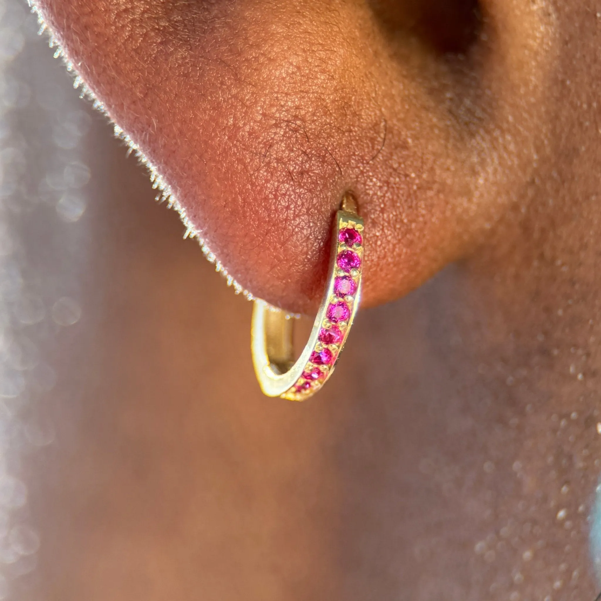 Ruby Cartilage Hoop Earring