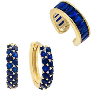 Sapphire Blue Earring Combo Set
