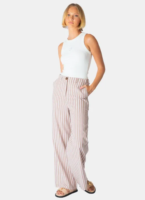 Sargent Stripe Pant Mocha 100% Cotton