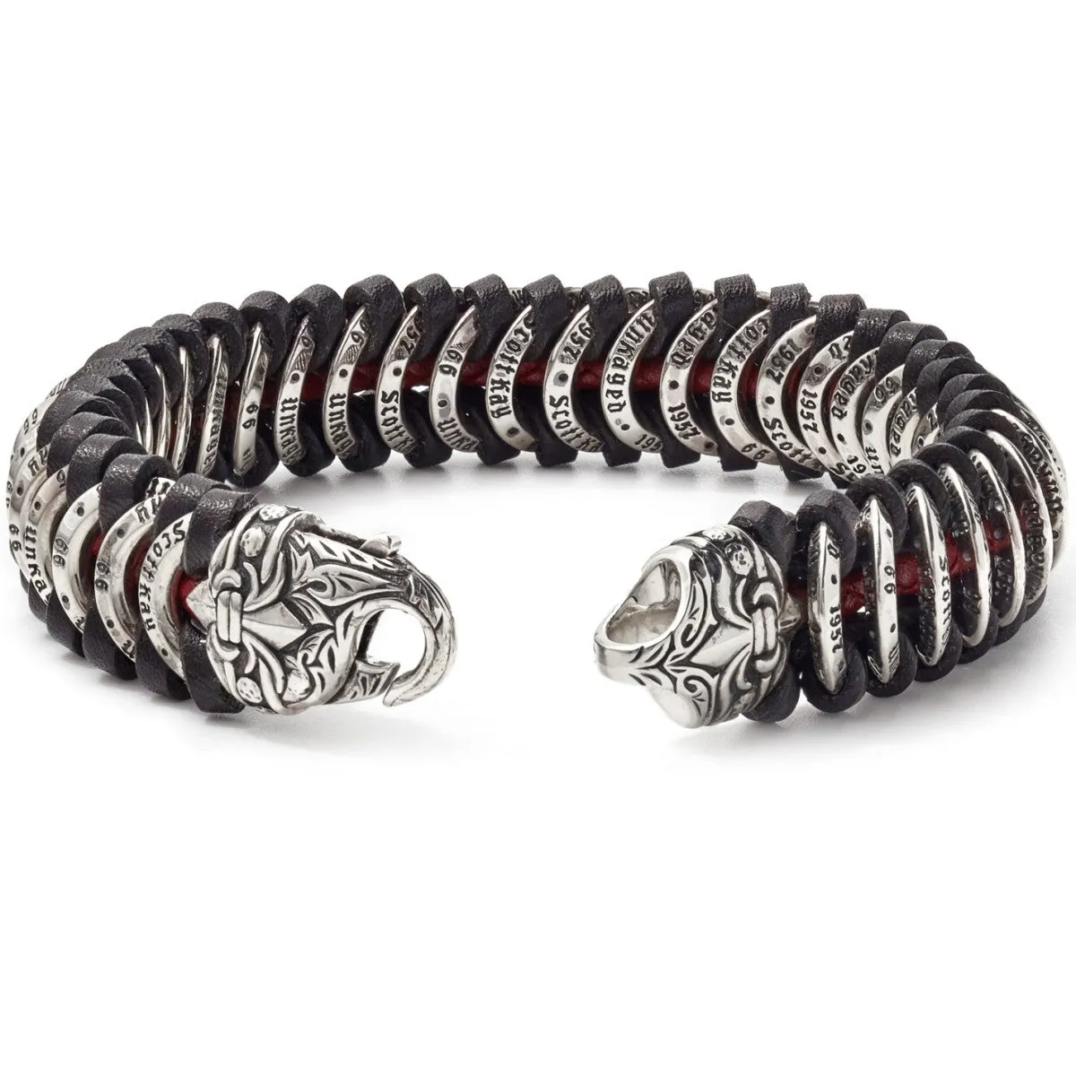 Scott Kay Hammered Silver & Leather Loop Bracelet, 8.5 Inches