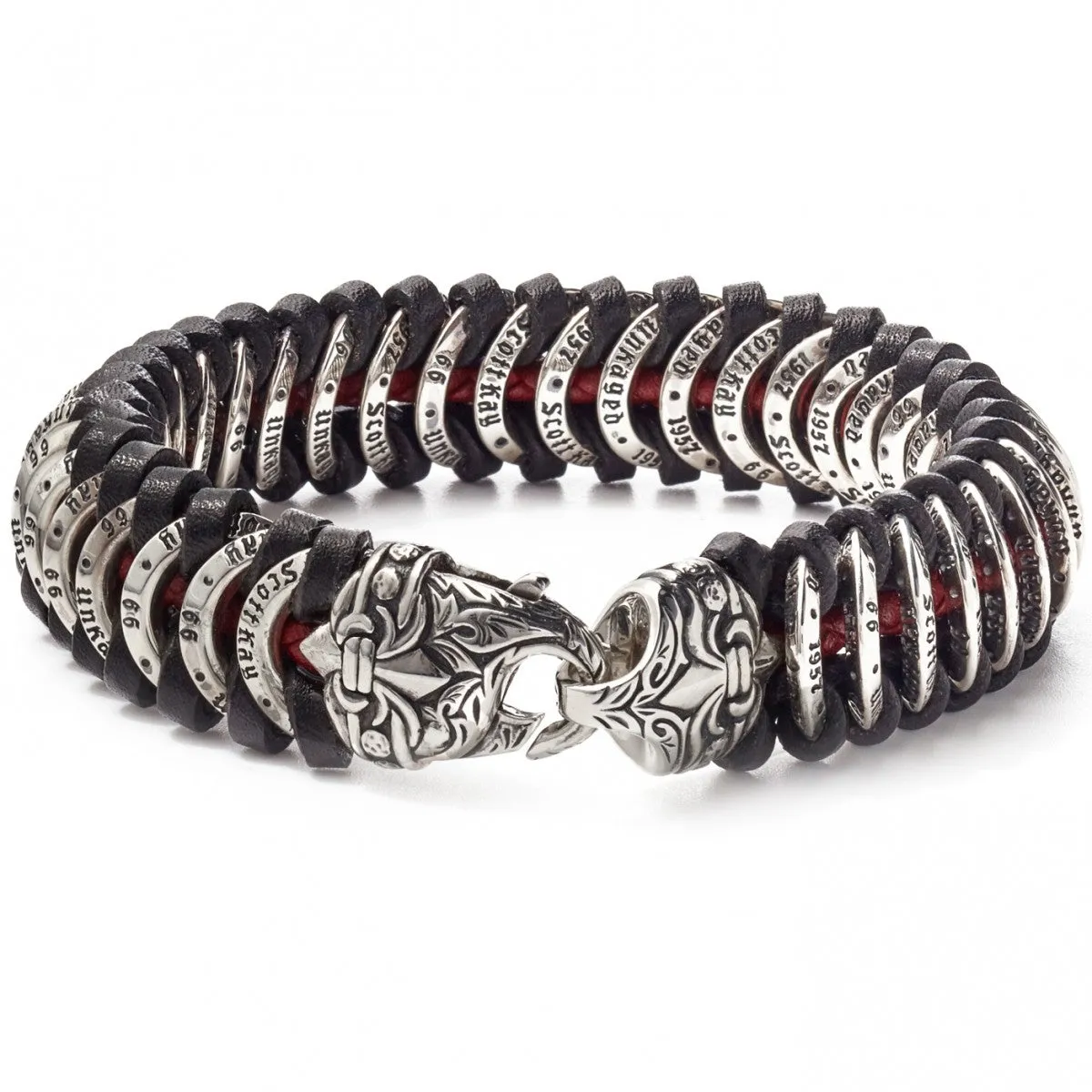 Scott Kay Hammered Silver & Leather Loop Bracelet, 8.5 Inches