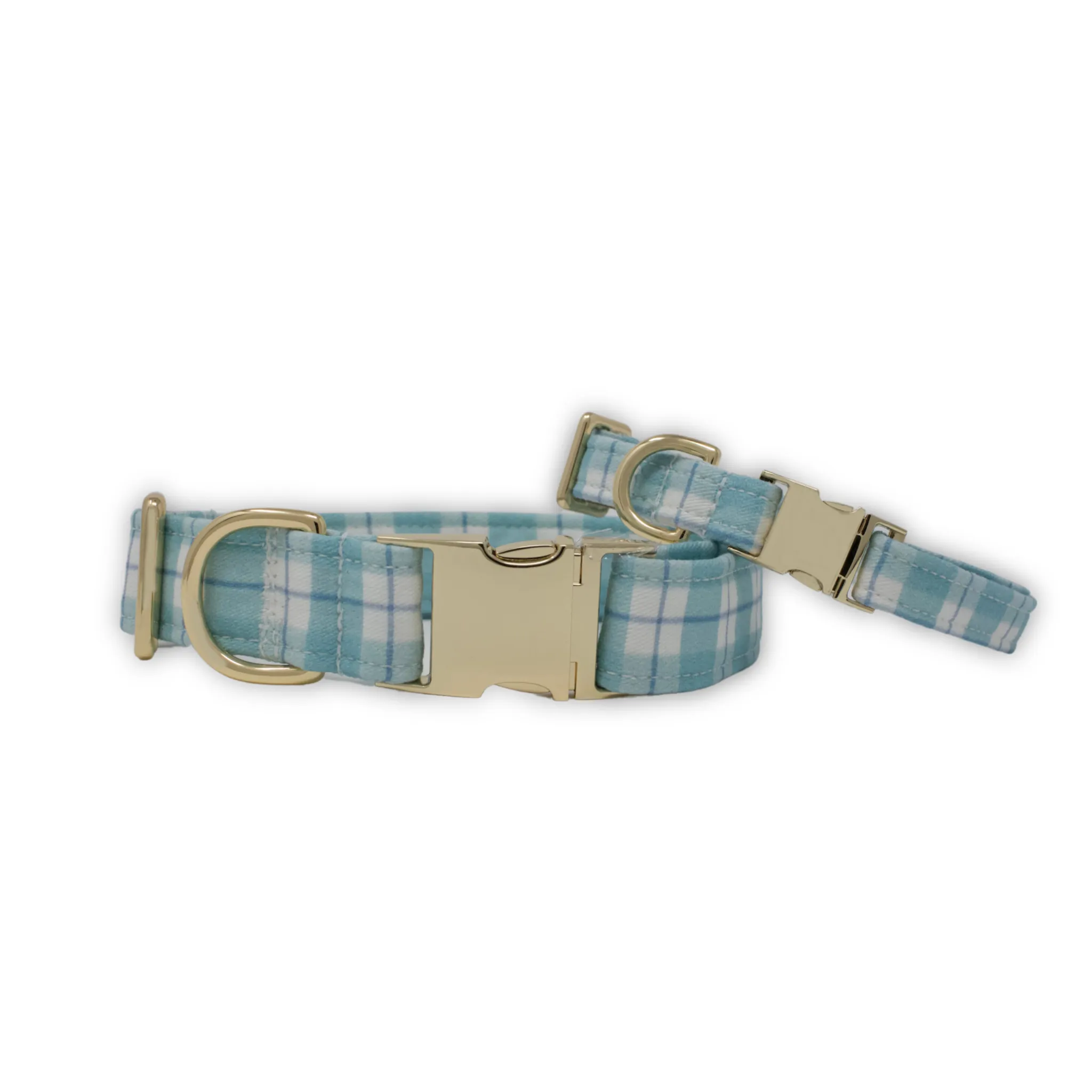Seaside Plaid Classic Dog Collar   Bow Tie