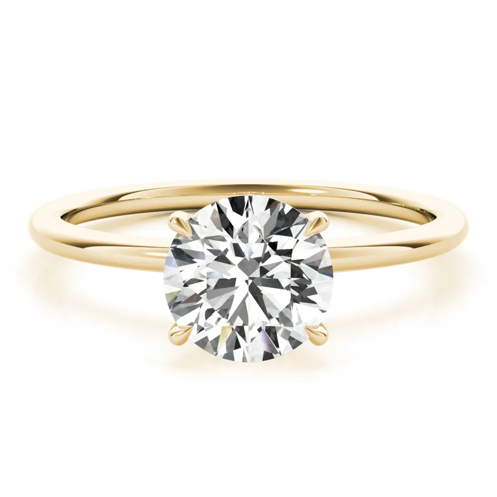 Secret Halo Round Diamond Solitaire Engagement Ring