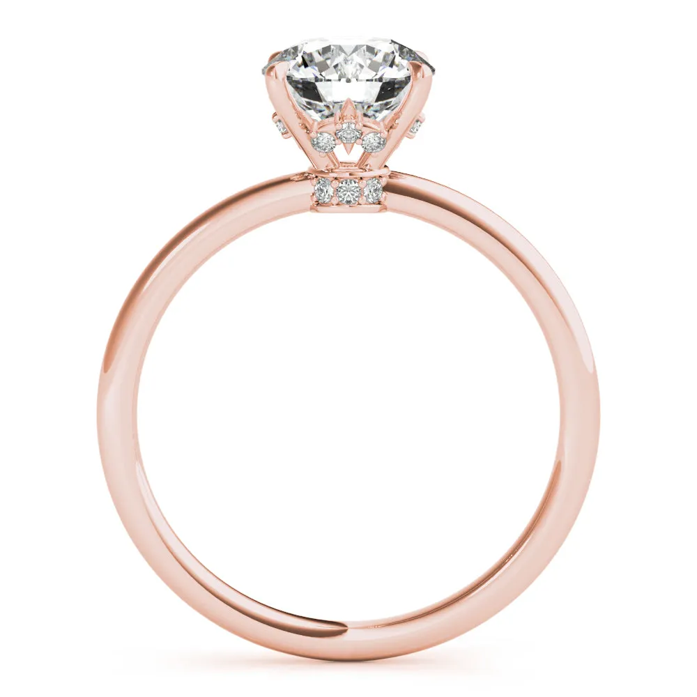 Secret Halo Round Diamond Solitaire Engagement Ring