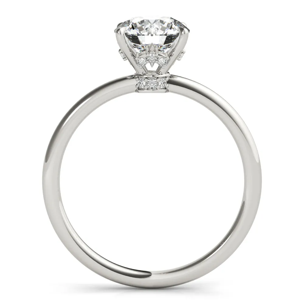 Secret Halo Round Diamond Solitaire Engagement Ring