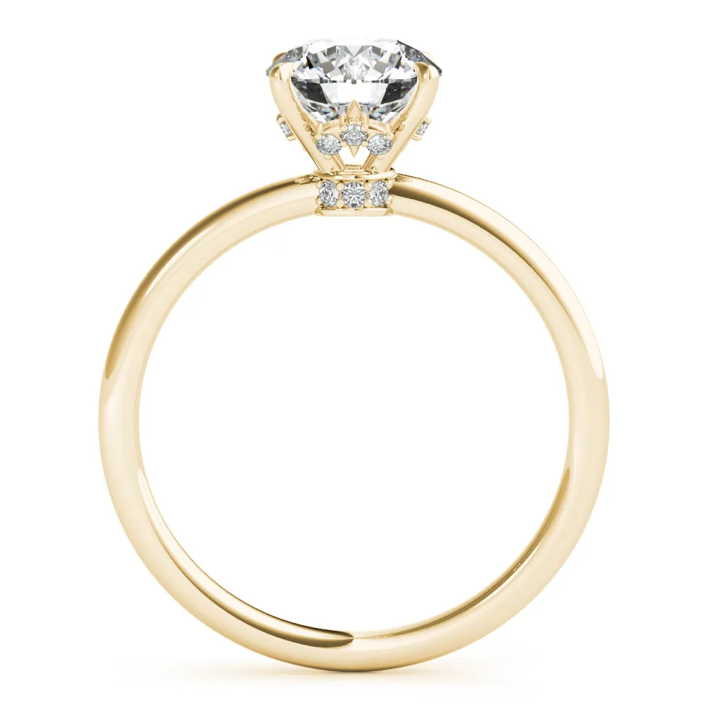 Secret Halo Round Diamond Solitaire Engagement Ring