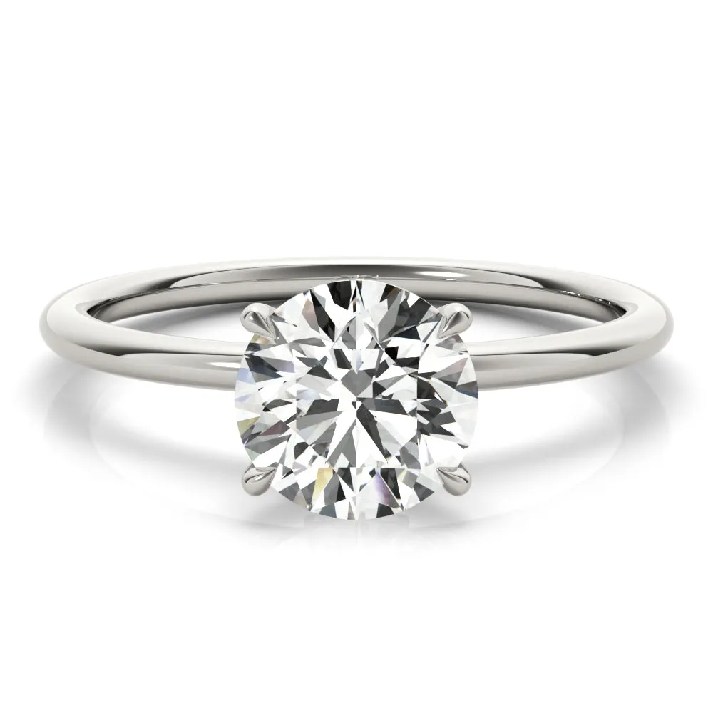 Secret Halo Round Diamond Solitaire Engagement Ring