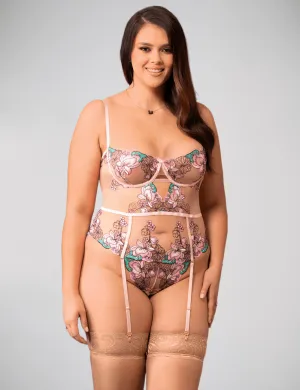 Sexy Teddy by Scandals Sexy Colourful Floral Pink Teddy Lingerie