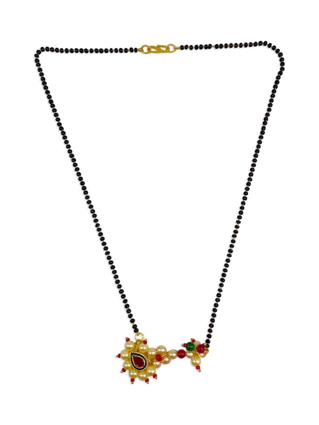 Short Mangalsutra Designs Gold Plated Latest Nath Pendant Mangalsutra