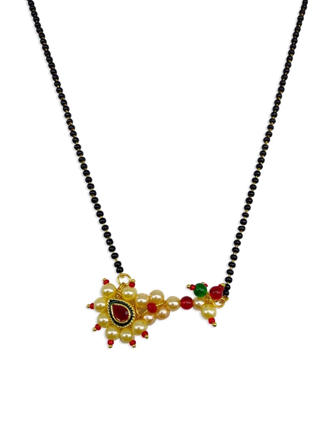Short Mangalsutra Designs Gold Plated Latest Nath Pendant Mangalsutra