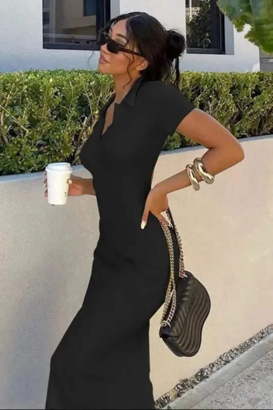 Short Sleeve Collar Dress
