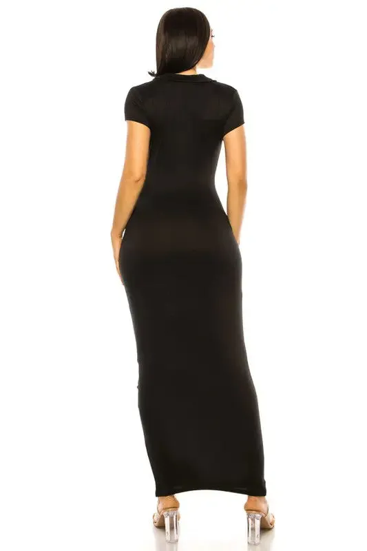 Short Sleeve Collar Dress