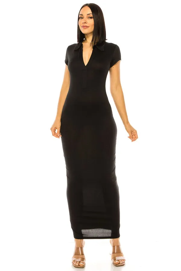 Short Sleeve Collar Dress