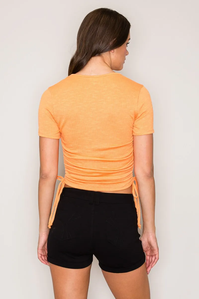 Short Sleeve Ruched Top